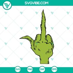 Grinch giving the middle finger in a funny SVG file design. Ideal for holiday crafts and decor.