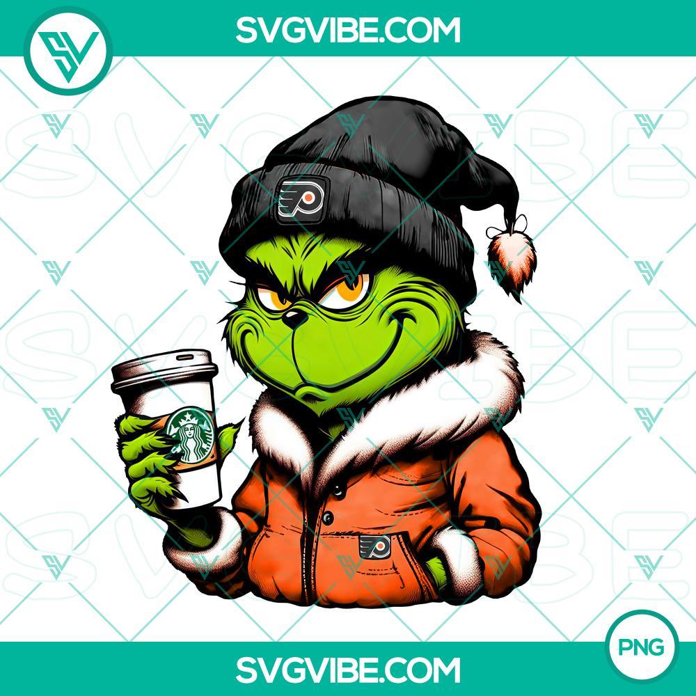 Grinch Philadelphia Flyers Drink Starbucks PNG Files Grinch Philadelphia Flyers and Starbucks themed digital PNG files, perfect for festive sports fans and coffee lovers.
