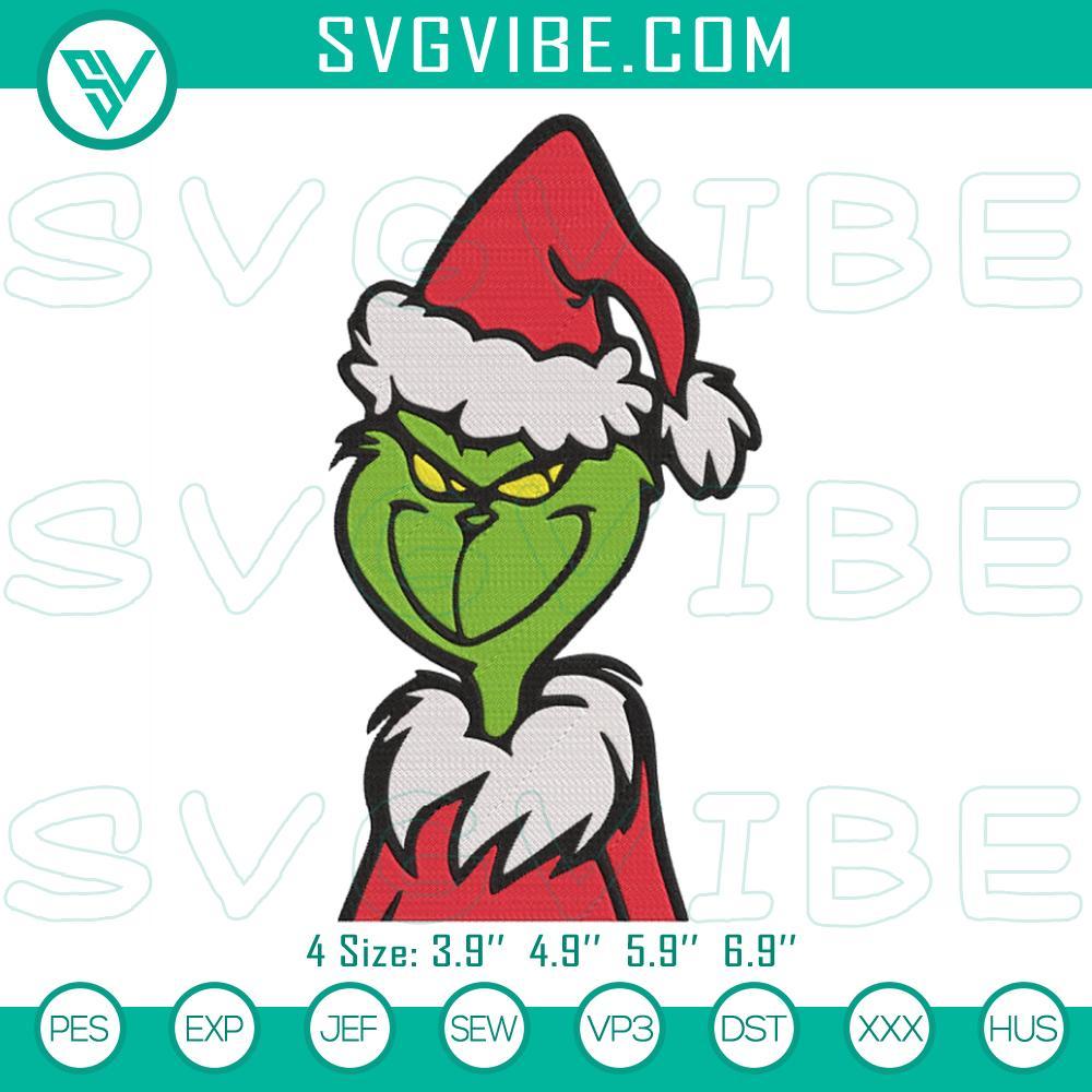 Grinch Santa Claus Merry Christmas Embroidery Design Files Grinch Santa Claus Merry Christmas embroidery file, Xmas design for holidays.