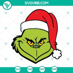 Grinch Santa hat Christmas SVG ideal for Cricut and Silhouette, downloadable in PNG, DXF, and EPS formats.