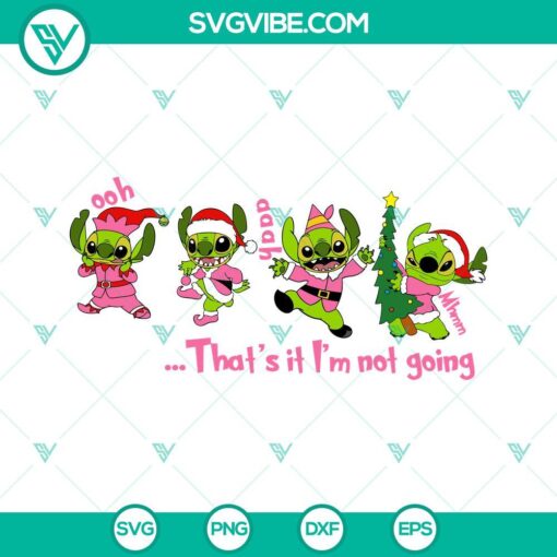 Grinch, Elf, and Santa Stitch SVG files for Christmas crafts, digital download.