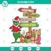 Grinch Whoville Sign Svg, featuring a retro Christmas design with The Grinch characters. Cute holiday SVG for crafts.