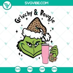 Grinchy and bougie leopard print and basic Grinch SVG, perfect for a bad and Grinchy holiday look.