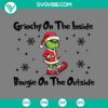 Grinchy baby Santa Claus SVG file, bougie design with baby Grinch wearing Santa hat, downloadable in PNG EPS DXF format.