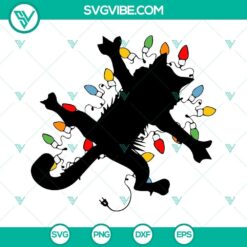 Griswold cat tangled in Christmas lights SVG file inspired by National Lampoon's, perfect for holiday crafting.