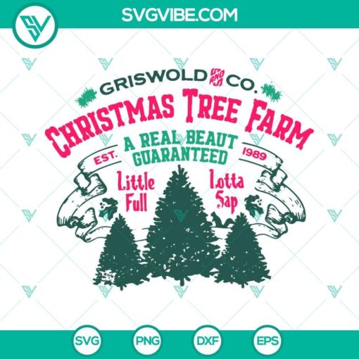 Griswold Co Christmas Tree Farm design digital files for Cricut and Silhouette machines, available in SVG, PNG, DXF, and EPS formats.