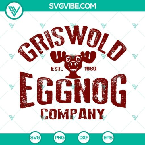 Griswold Eggnog Company SVG cut files for Cricut - PNG, DXF, EPS formats. Ideal for holiday crafting projects.