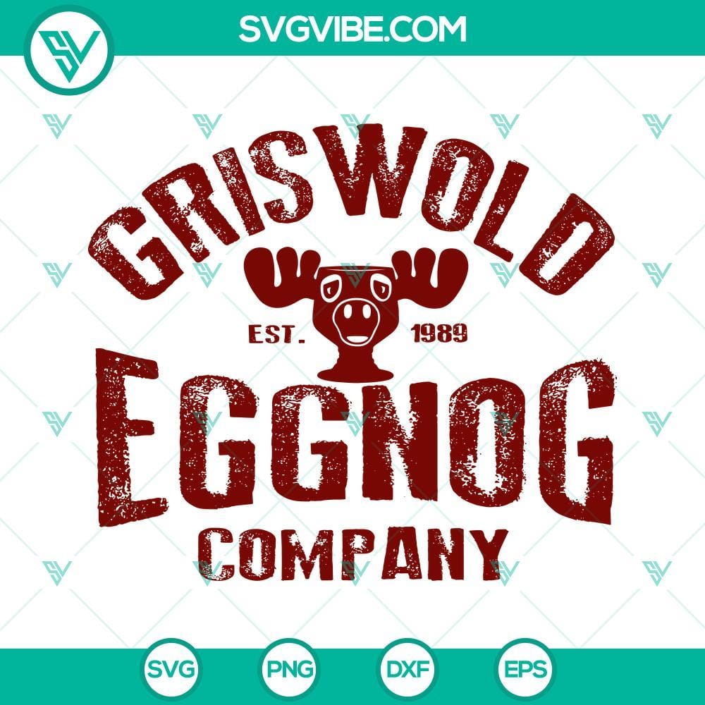 Griswold Eggnog Company SVG File PNG DXF EPS Cut Files For Cricut Griswold Eggnog Company SVG cut files for Cricut - PNG, DXF, EPS formats. Ideal for holiday crafting projects.