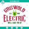 Griswold Electric SVG featuring Clark Griswold from National Lampoon's, instant SVG download for crafts.