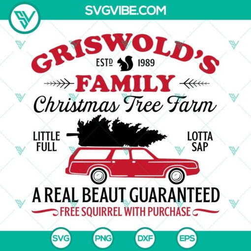 Griswold Family Christmas Tree Farm SVG images for Griswold Christmas SVG File, holiday-themed digital designs for crafting.