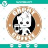 Groot Coffee SVG files with Baby Groot Starbucks logo design, inspired by Guardians Of The Galaxy. Perfect for crafting projects.