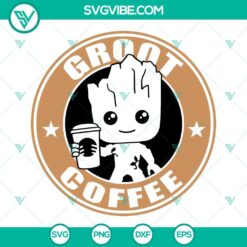 Groot Coffee SVG Files, Baby Groot Starbucks Logo SVG Image, Guardians Of