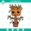 Groot and Baby Groot SVG images from Guardians Of The Galaxy. Ideal for crafting projects and fan art.