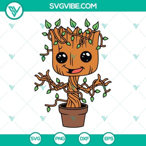 Groot and Baby Groot SVG images from Guardians Of The Galaxy. Ideal for crafting projects and fan art.