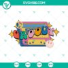 Groovy cassette tape SVG download with smiley face, hippie, and boho designs for digital use.
