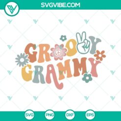 Groovy Grammy SVG Image, Grammy SVG Download, Boho Flowers SVG Download, Hippie Family