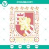 Gryffindor themed ugly Christmas sweater in SVG format for download, Harry Potter inspired design for holiday crafting.
