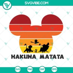 Hakuna Matata Mickey Mouse Head SVG Image Bundle, Lion King SVG Images, Animal 2