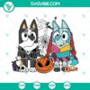 Bluey-themed Jack and Sally Halloween SVG design inspired by The Nightmare Before Christmas. Perfect for crafts.