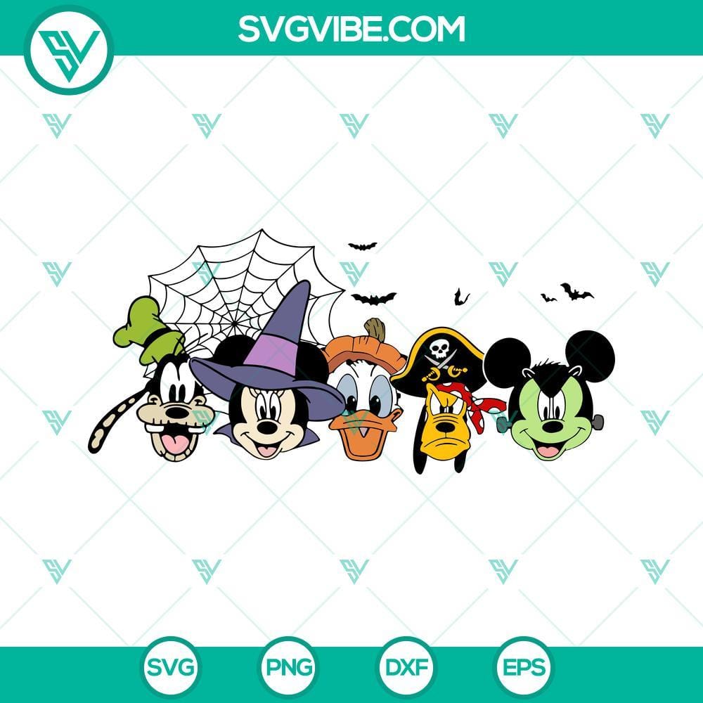 Halloween Disney Characters SVG Image, Mickey Minnie Halloween SVG Download Mickey and Minnie Mouse dressed in Halloween costumes, Halloween Disney Characters SVG for download.
