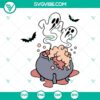 Halloween ghost potion witch cauldron silhouette illustration for digital crafting projects. SVG PNG DXF EPS files included.