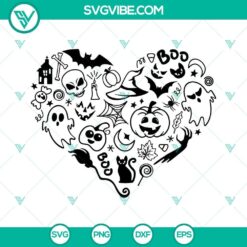 Spooky Halloween Heart SVG design with bats, perfect for festive crafting projects.