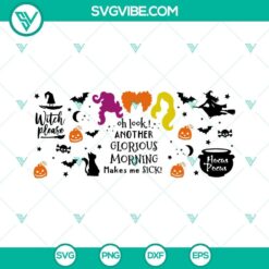 Halloween Hocus Pocus Libbey Glass Can Wrap SVG Files for spooky party favors and decorations.