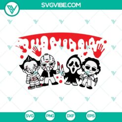 Halloween Horror Movie Starbucks Cup SVG Files featuring Scary Killers Full Wrap design for spooky themed cups.