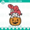 Cute Halloween My Melody pumpkin embroidery design, perfect for holiday projects. Instant download.