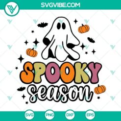 Spooky Halloween SVG file with ghost and fall elements, perfect for Halloween crafting projects.