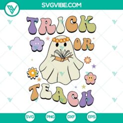 Floral ghost teacher SVG files for Halloween, perfect for decorating Halloween crafts and projects.