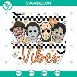 Collection of Halloween SVG images featuring Freddy Krueger, Michael Myers, and Jason. Perfect for spooky crafts and decorations.
