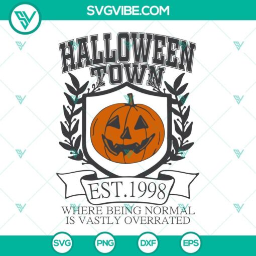 Halloweentown Est 1998 SVG Files featuring vintage retro Halloween images including pumpkin. Great for Halloween crafts and decorations.