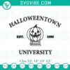 Halloweentown University Est 1998 embroidery designs featuring a Halloween pumpkin. Perfect for spooky-themed crafts.