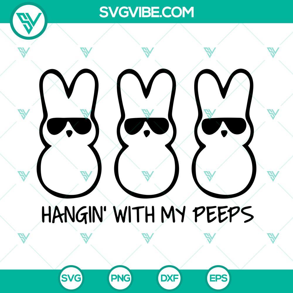 Hangin With My Peep SVG, Funny Easter SVG, Bunny Glasses SVG, Bunny Easter SVG Funny Easter SVG files showcasing bunny glasses designs, perfect for festive crafts and decorations.