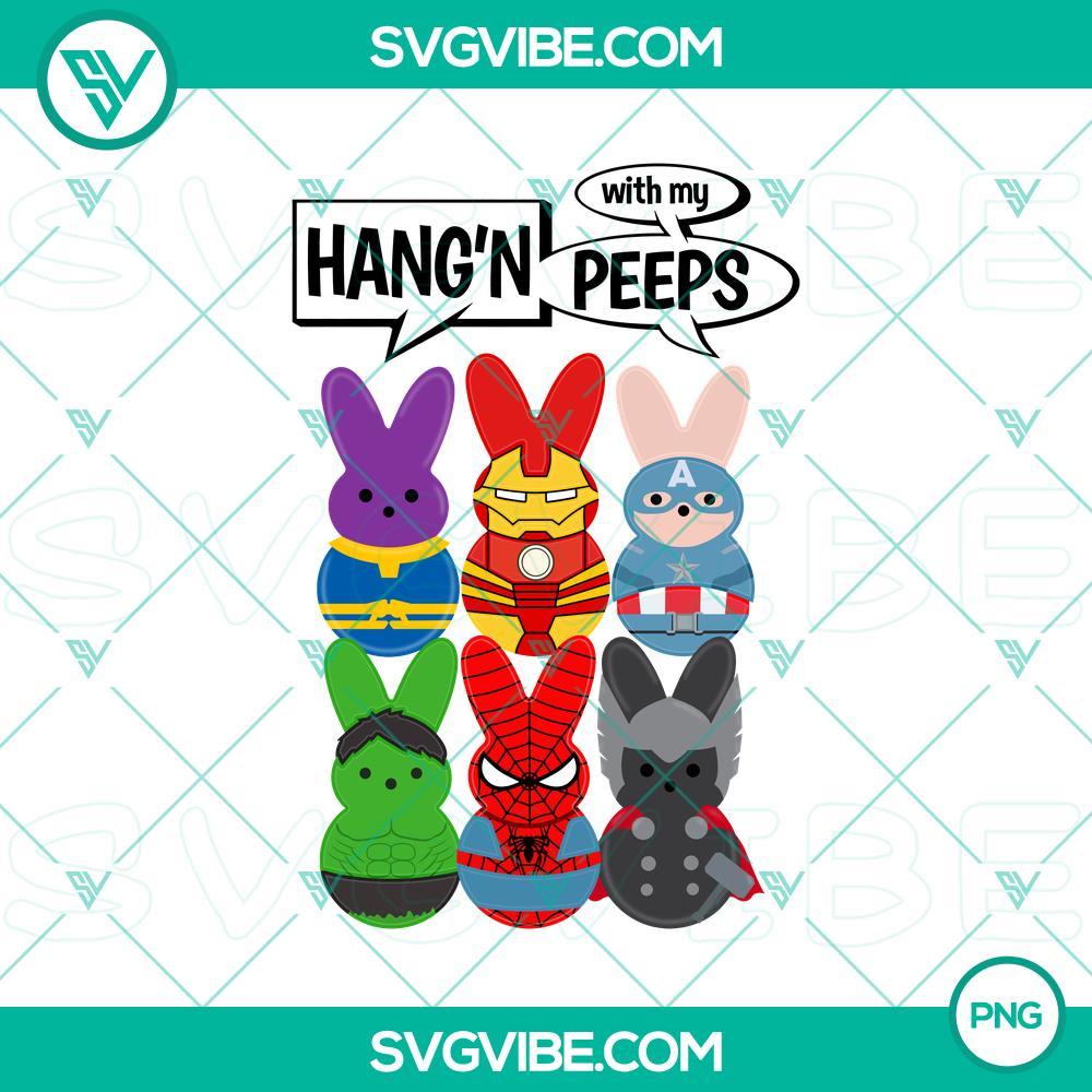 Hanging With My Peeps PNG Image, Marvel Superheroes Easter Peeps PNG Download, Bunny Super Heroes PNG File Marvel Superheroes Easter Peeps PNG file featuring bunny superhero characters for download.
