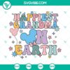 Disney Grandma SVG bundle perfect for family shirts, with "Happiest Grandma On Earth" design. Ideal for creating custom Disney-themed gifts.