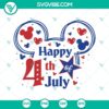 4th of July Disney SVG images of Mickey and Minnie Mouse heads bundle for Independence Day celebration with patriotic designs.