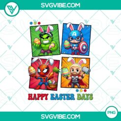 Happy Easter superhero bunny designs, Marvel superheroes Easter PNG images. Great for Easter celebrations!