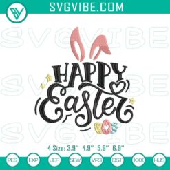 Festive Easter eggs embroidery design for Happy Easter embroidery file, colorful and cheerful Easter-themed pattern.