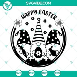 Easter gnomes SVG design for Cricut, featuring happy Easter gnomes in a festive design. Ideal for Easter crafts and projects.