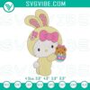 Happy Easter Hello Kitty Bunny Embroidery File featuring Hello Kitty with Bear design, cute and festive for Easter crafts.
