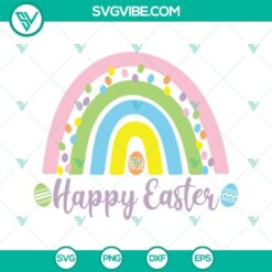 Colorful Happy Easter Rainbow SVG Images with Easter eggs, perfect for kids boys and girls, Easter SVG download.