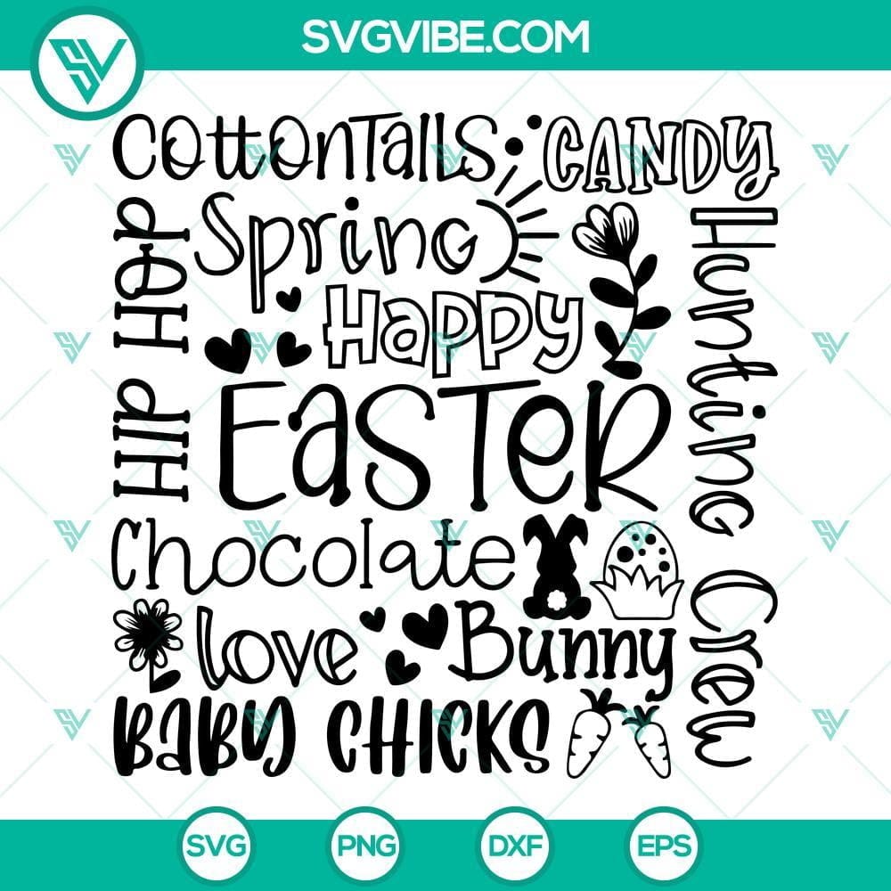 happy-easter-svg-easter-svg-spring-svg-happy-easter-shirt-svg-png-dxf-eps-files-for-cricut-8-mockup.jpg Happy Easter SVG with spring elements for shirts.