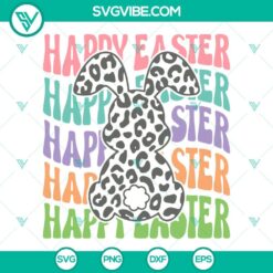 Happy Easter SVG File, Leopard Easter Bunny SVG Files, Peeps SVG File, Retro
