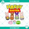 Happy Easter Toy Story PNG featuring Toy Story characters as bunny and Peeps, perfect for Easter crafts and designs.