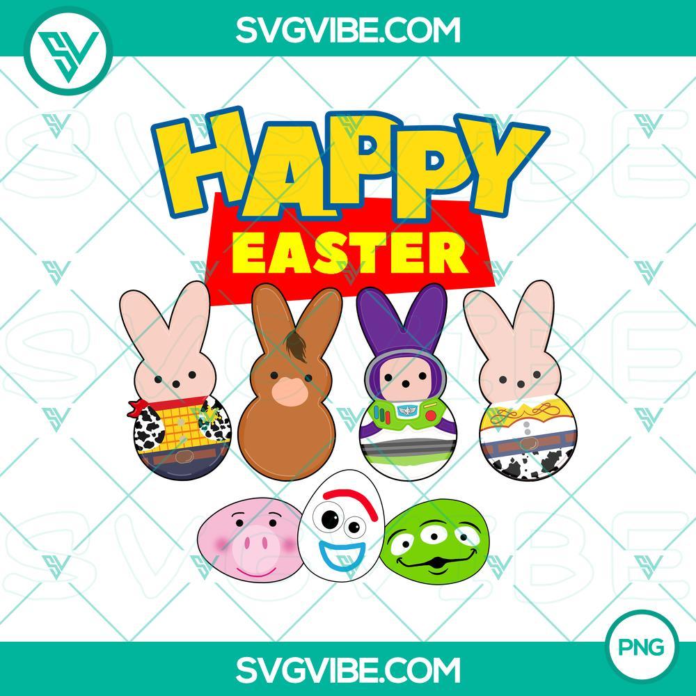 Happy Easter Toy Story PNG Files, Easter Toy Story Bunny PNG File, Toy Story Characters Peeps PNG File Happy Easter Toy Story PNG featuring Toy Story characters as bunny and Peeps, perfect for Easter crafts and designs.