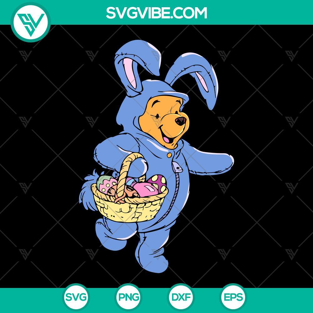 Happy Easter Winnie The Pooh SVG, Winnie The Pooh Bunny SVG, Happy Easter SVG Happy Easter Winnie The Pooh Bunny SVG, perfect for Easter crafts, cute and festive design. Downloadable SVG file.