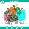 Happy Fall Y'all SVG file featuring a cute pumpkin design perfect for autumn crafts. Includes PNG, DXF, EPS for Silhouette machines.
