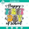 Happy first day of school SVG images - a teacher gift, back to school design with colorful elements and a cheerful theme.
